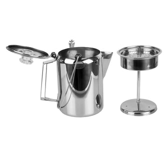 Stainless steel coffee pot with percolator