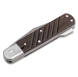 Couteau de poche en acier Damas brun 98k