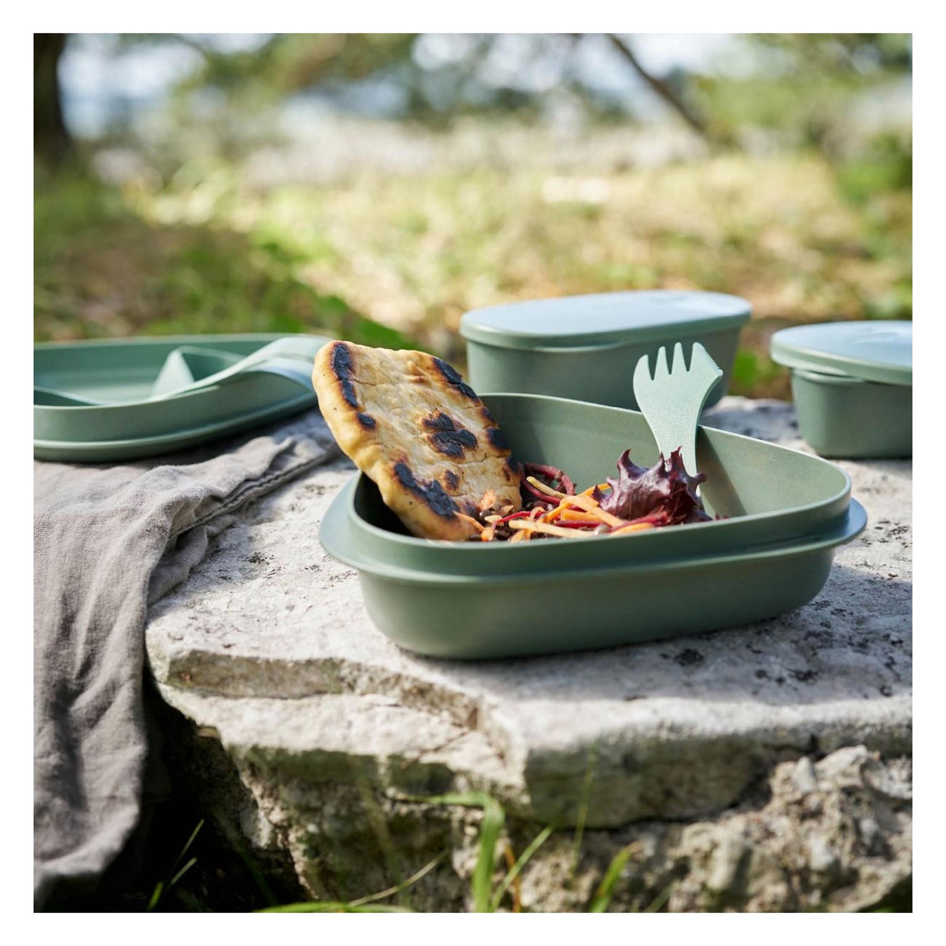 Dinnerware Pack?n Eat Kit sandygreen dustypink