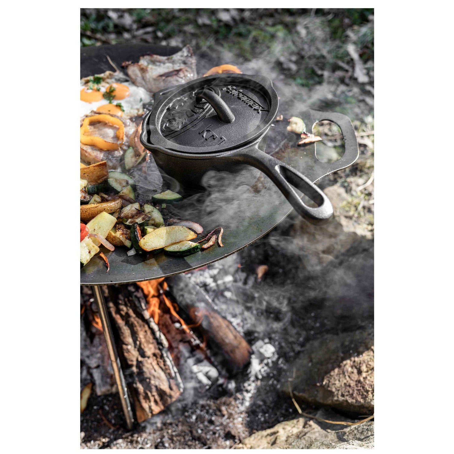 Sartén de hierro fundido kr1 con tapa