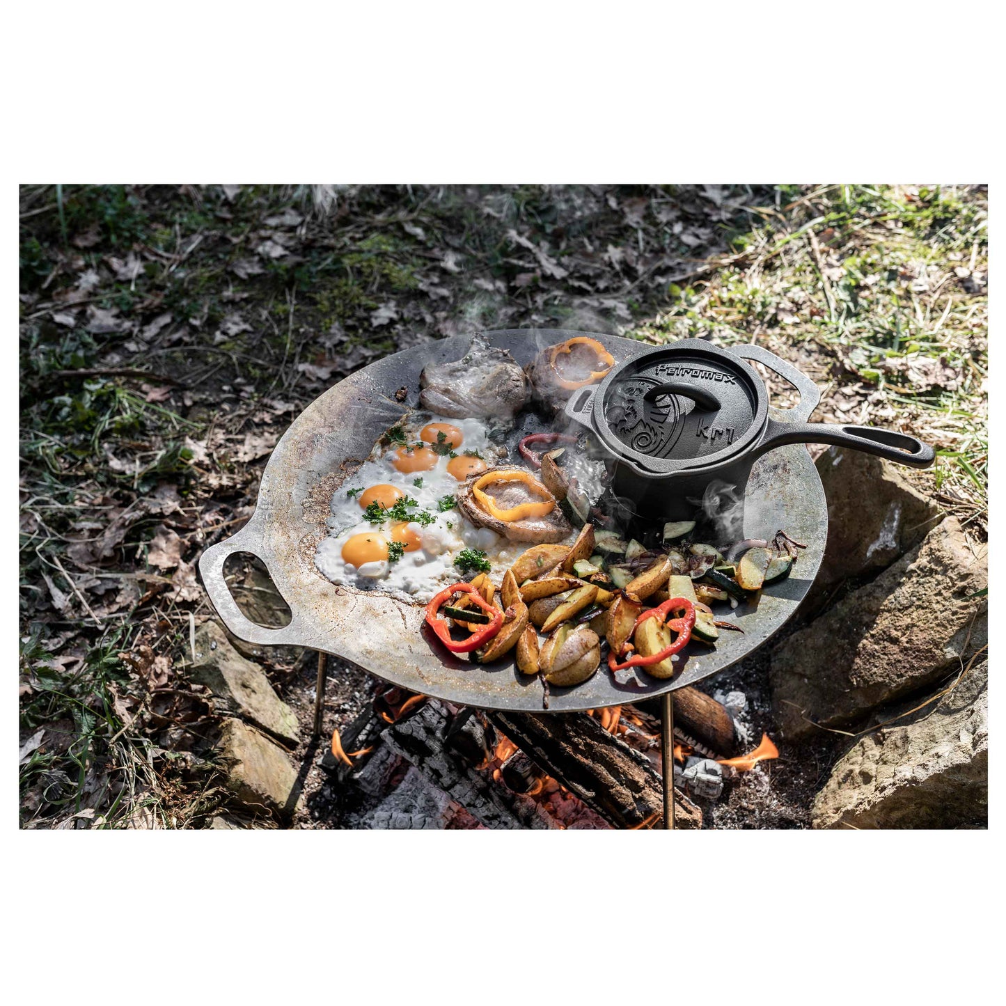 Sartén de hierro fundido kr1 con tapa