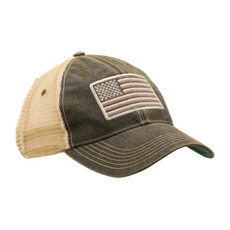 Cap Tactical US Flag Vintage Trucker Hat black