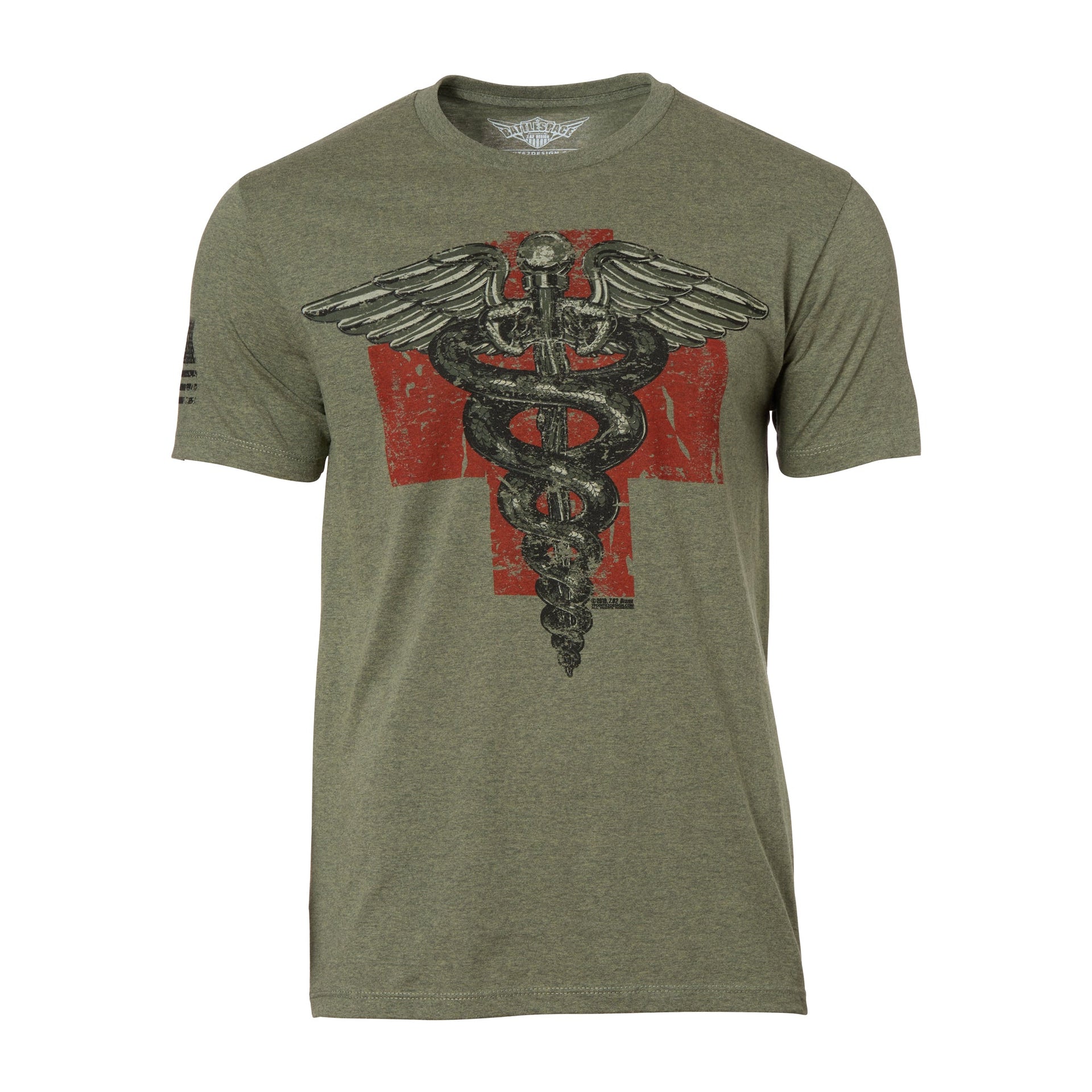 Camiseta Vintage Medic verde jaspeado mil