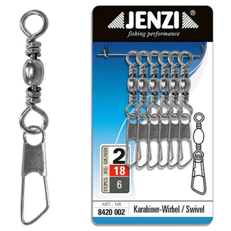 Carabiner swivel, nickel-plated, saltwater resistant