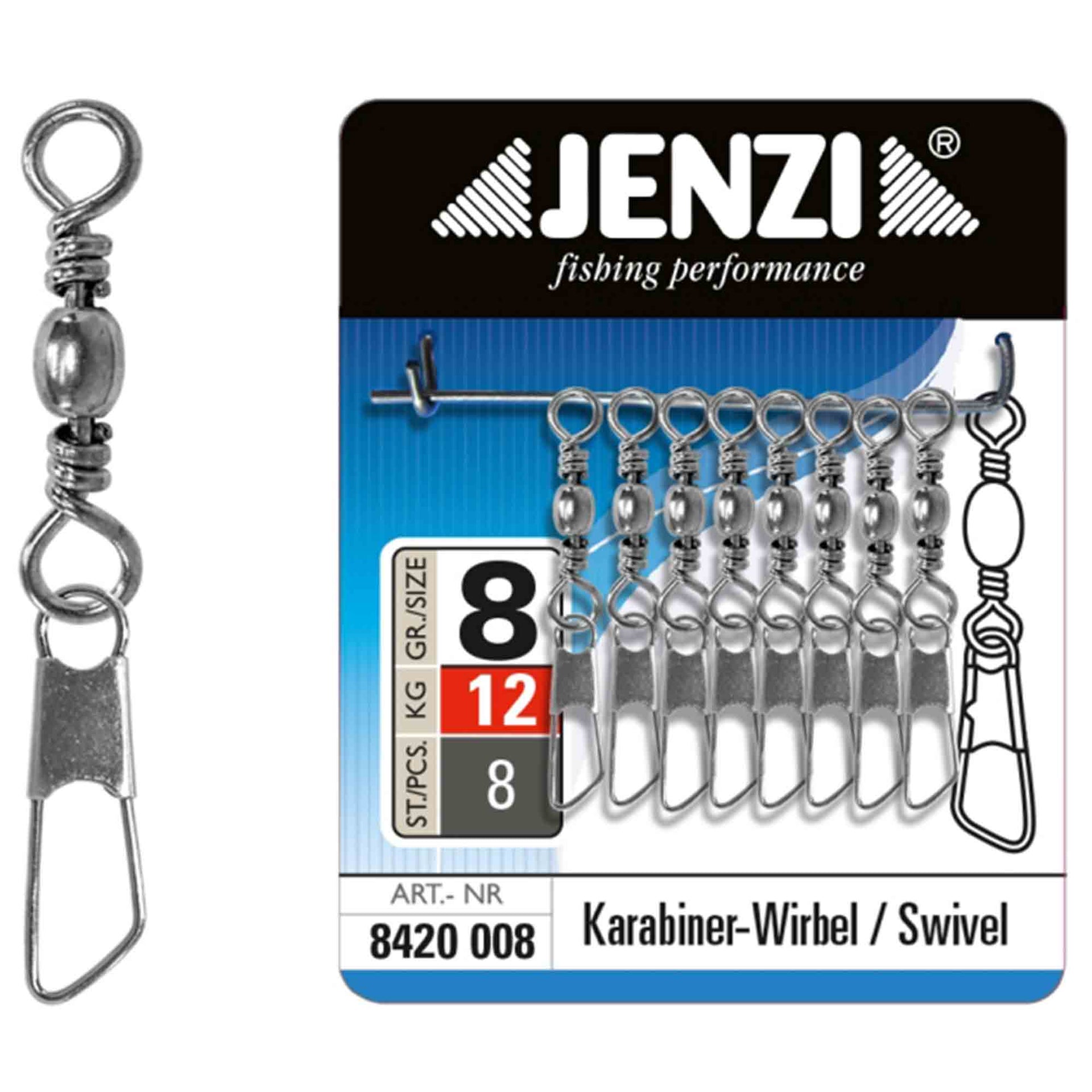 Swivel Set Nickel-Plated Size 8 8-Pack