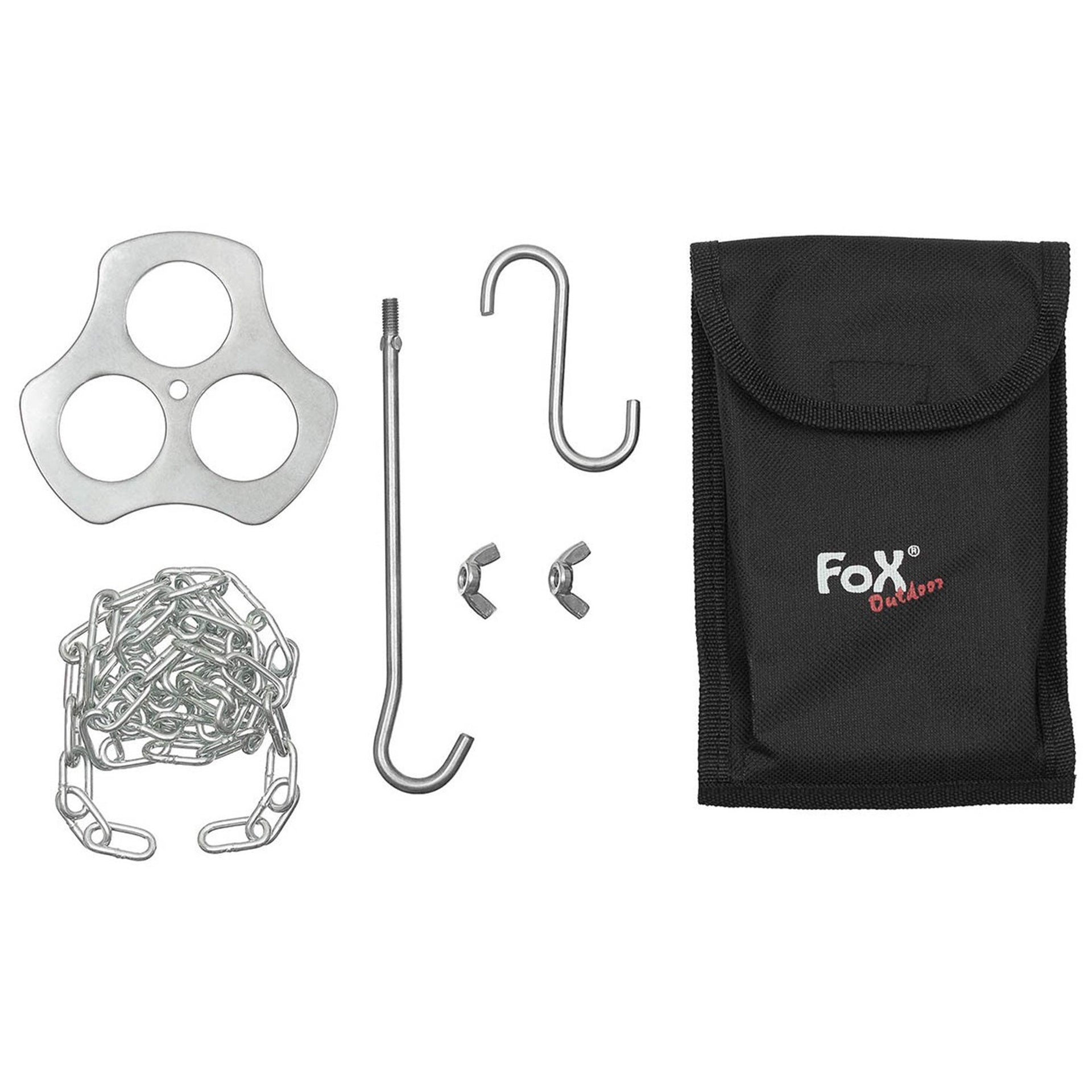 Fox Outdoor Tripod Holder Stainless Steel with Chain and Hook