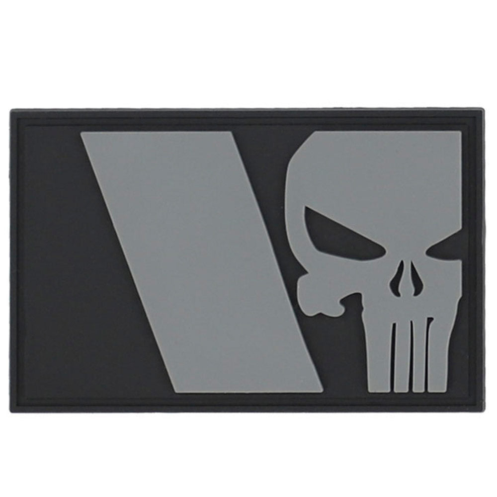 101 Inc. Parche 3D PVC Punisher Bandera EE.UU. gris