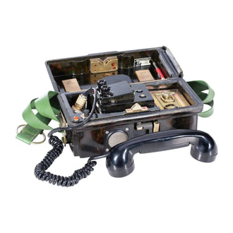Field telephone with accessories in case, like new
