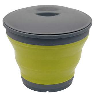 Cubo plegable con tapa verde lima