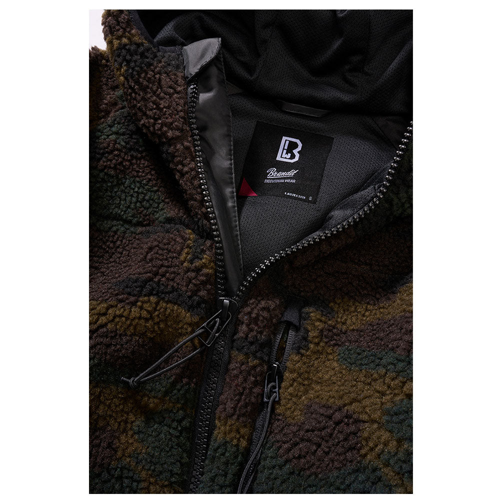 Chaqueta de forro polar con capucha para mujer woodland