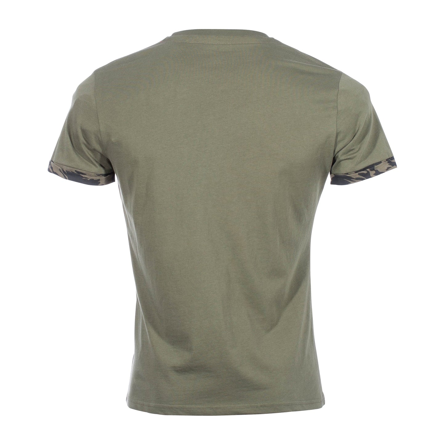 T-shirt con maniche arrotolabili verde pennellata