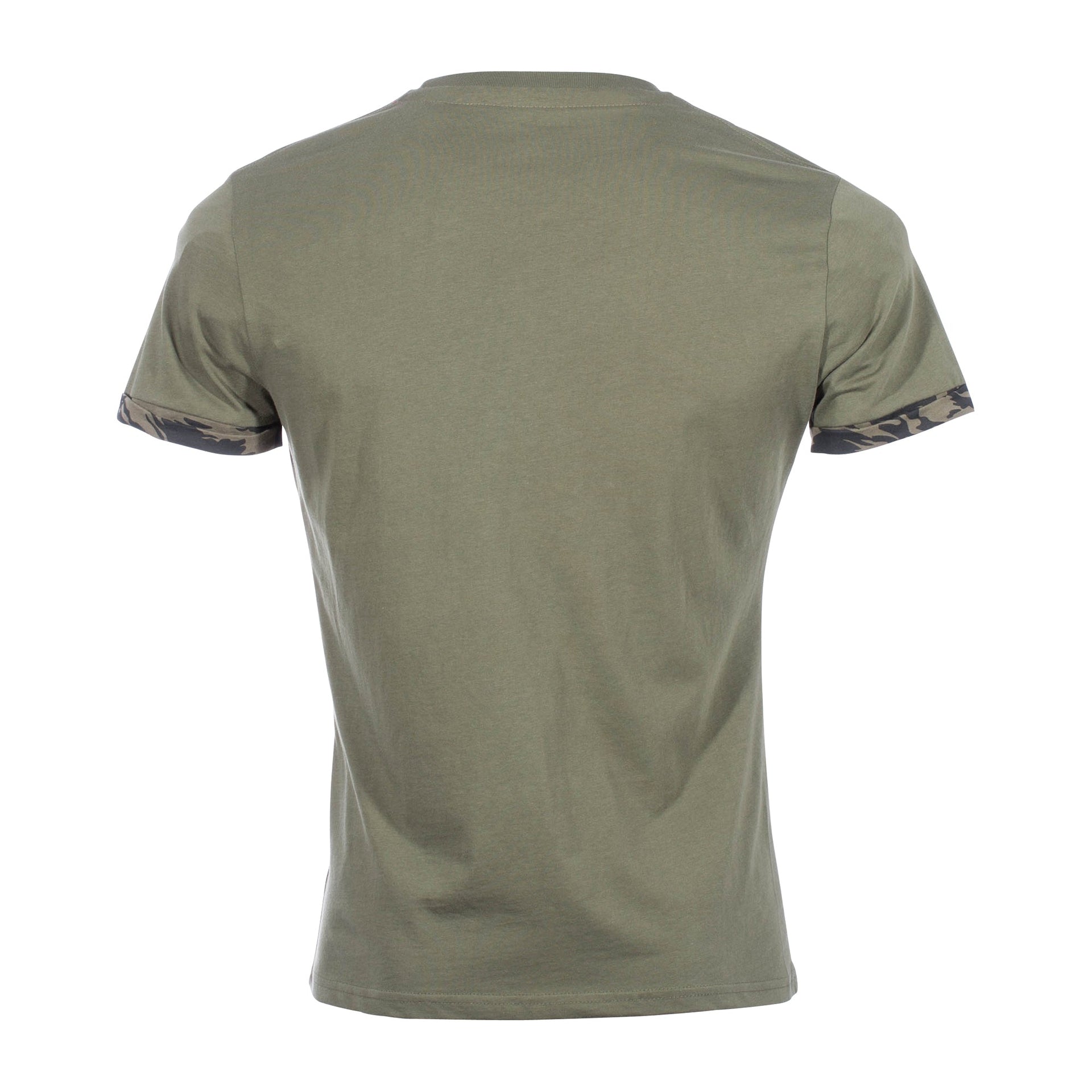 T-shirt con maniche arrotolabili verde pennellata