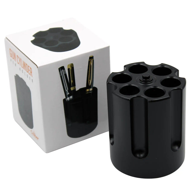Pen holder revolver cylinder black