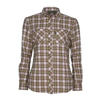 Felicia green and white flannel blouse for women