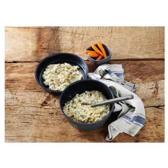 Poulet aux légumes à la crème et riz