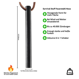 Firesteel HEXA noir moyen