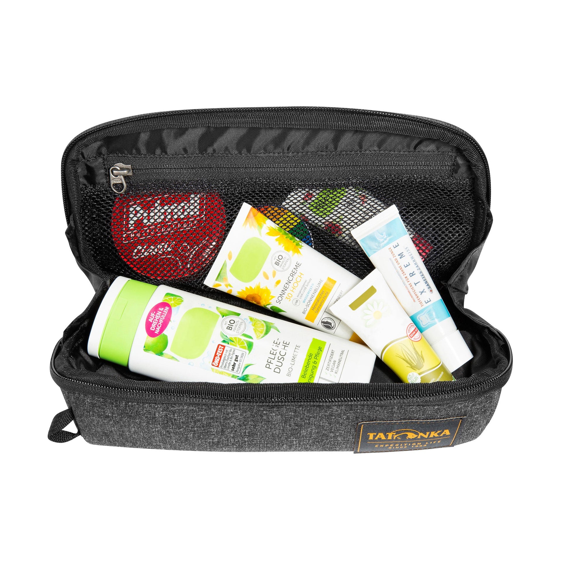 Borsa da toilette con cerniera quadrata M navy