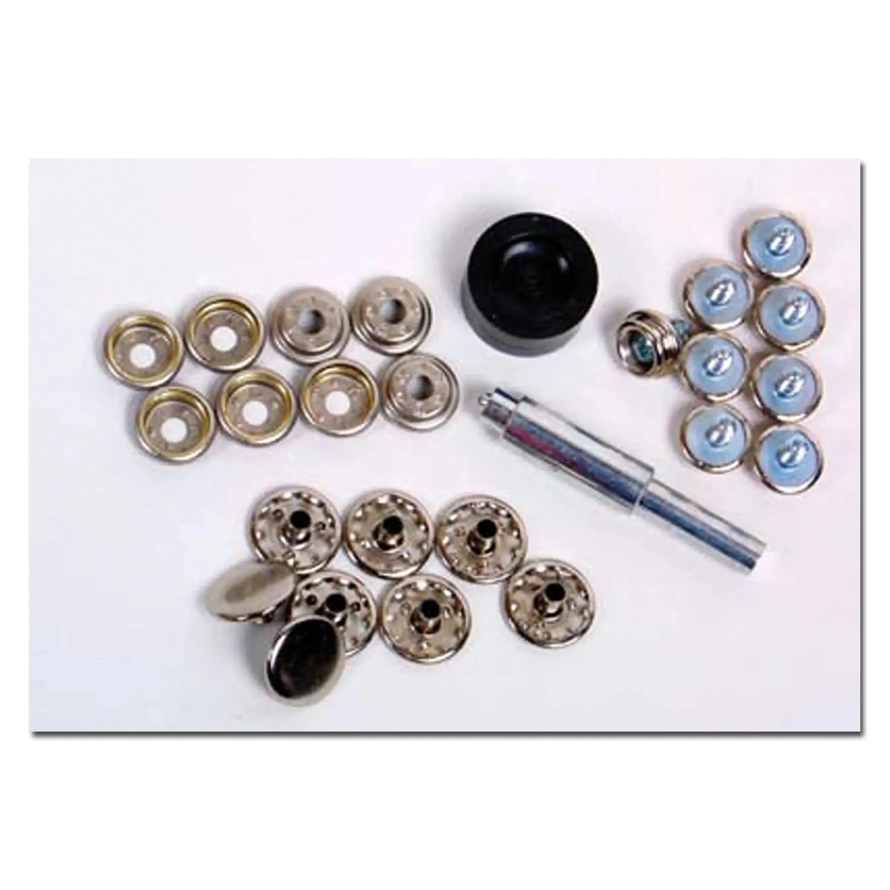 Snap fastener rivet set