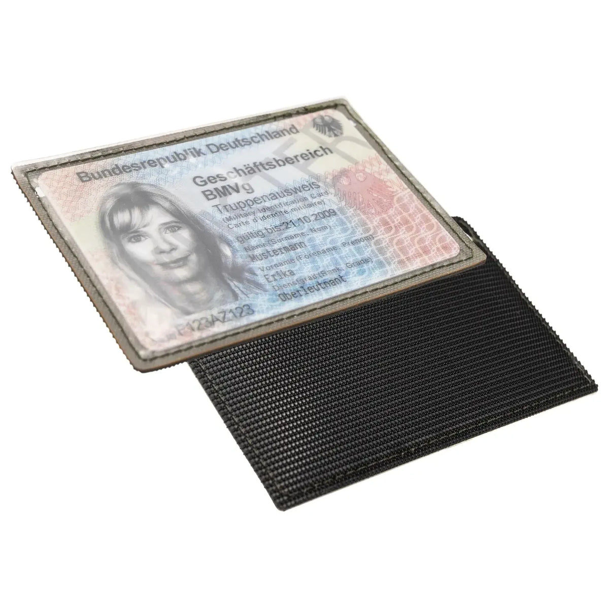 ID pocket with hook-and-loop fastener