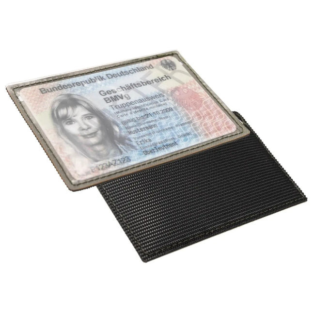 ID pocket with hook-and-loop fastener