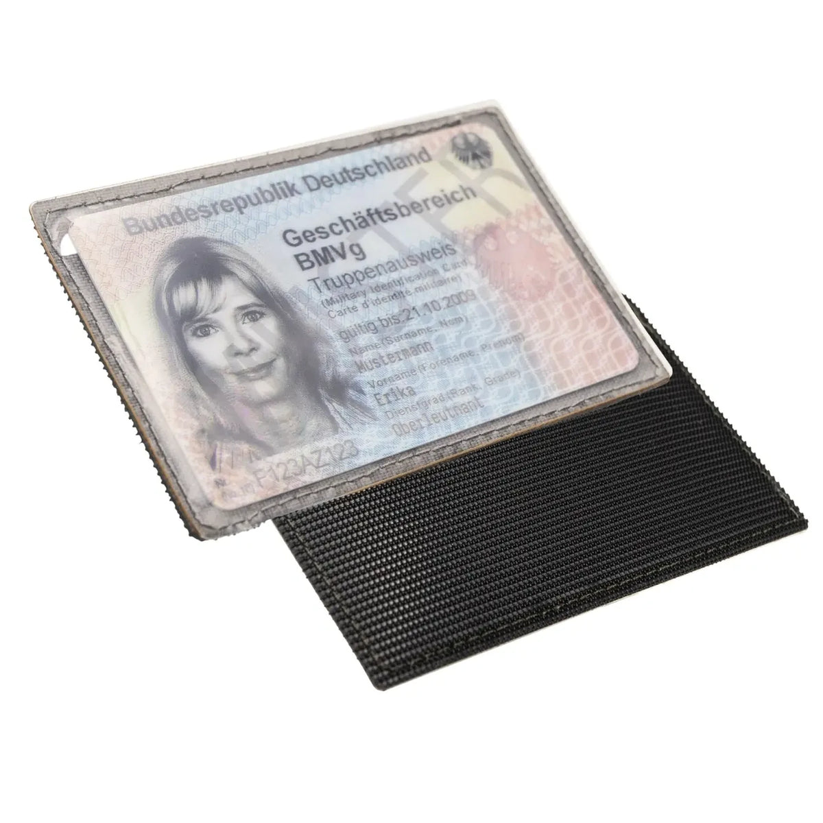 ID pocket with hook-and-loop fastener