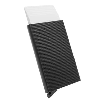 Aluminum Card Holder with Hook-and-Loop Fastener Black