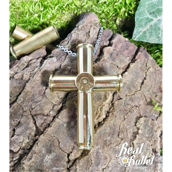 Real Bullet Design Necklace with Bullet Cross No. 1