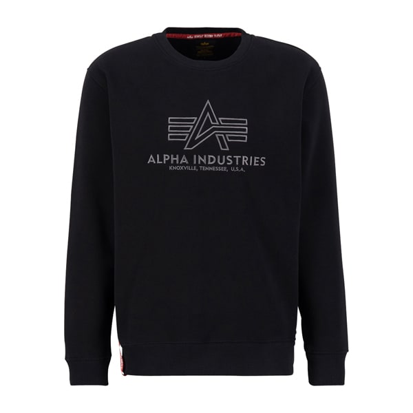 Alpha Industries Basic Sweater Embroidery black gun metal | Alpha  Industries Basic Sweater Embroidery black gun metal | Sweatshirts | Sweaters  | Men | Clothing
