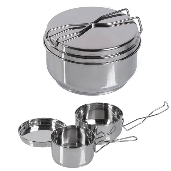 Mil-Tec 2-Piece Czech Cooking Set Stainless Steel