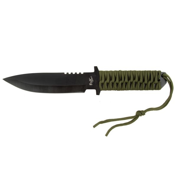 Fox Outdoor Knife Wrapped Grip olive, Fox Outdoor Knife Wrapped Grip olive, Solid Blade Knives, Knives