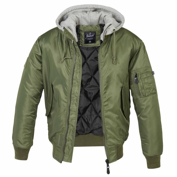 Brandit MA1 Sweat Hooded Jacket olive/gray