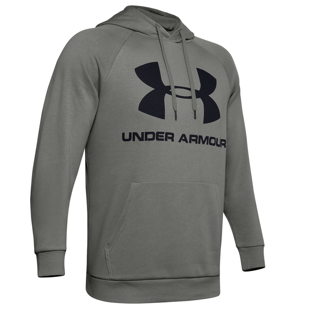 grey and green under armour hoodie