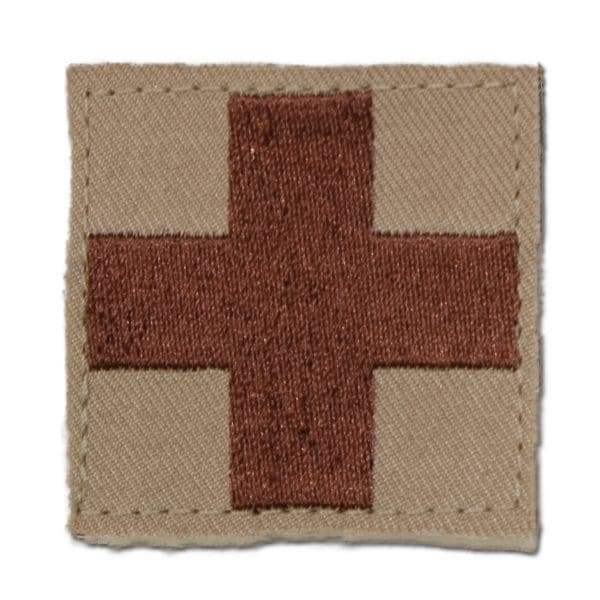 Textile Insignia Red Cross/Medic Hook and Loop khaki
