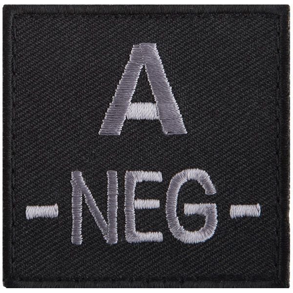 A10 Equipment Blood Group Patch A Neg. black