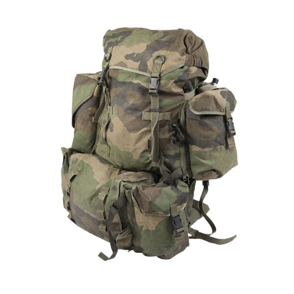 French Backpack with Carrier System Camo Used