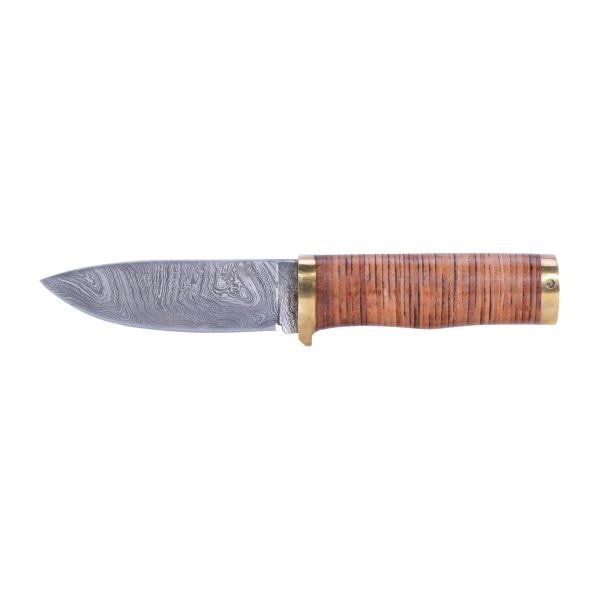 KH Security Damascus Knife Bushcraft brown gray