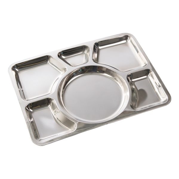 Mess Tray Stainless Steel 6 Compartment