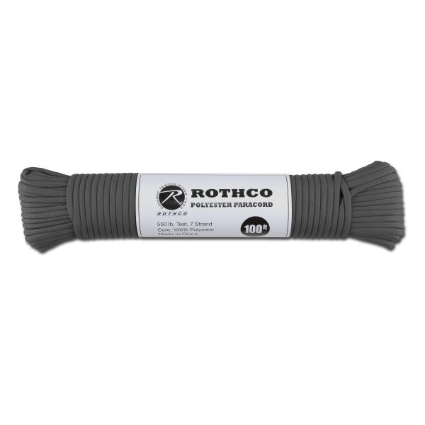 Paracord 550 lb charcoal gray 100 ft. Polyester