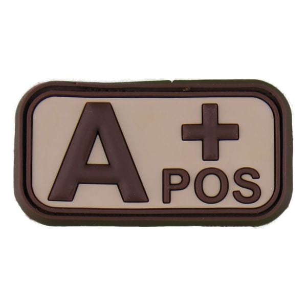 3D Blood Type Patch A Pos brown/sand