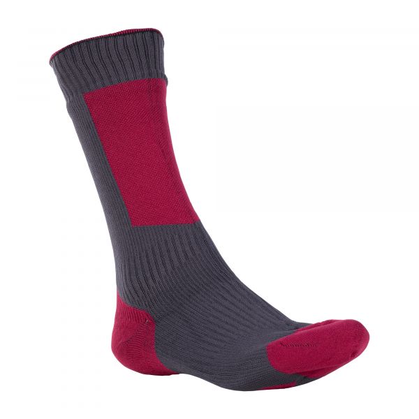 Sealskinz Socks Waterproof Cold Weather Mid gray red white