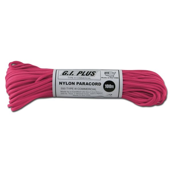 Paracord 550 lb 100 ft. Nylon neon pink