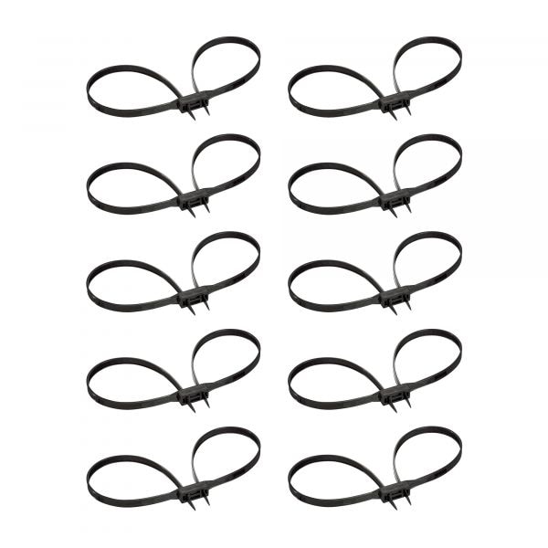 MFH Plastic Handcuffs 12,7 mm 10 Pack black