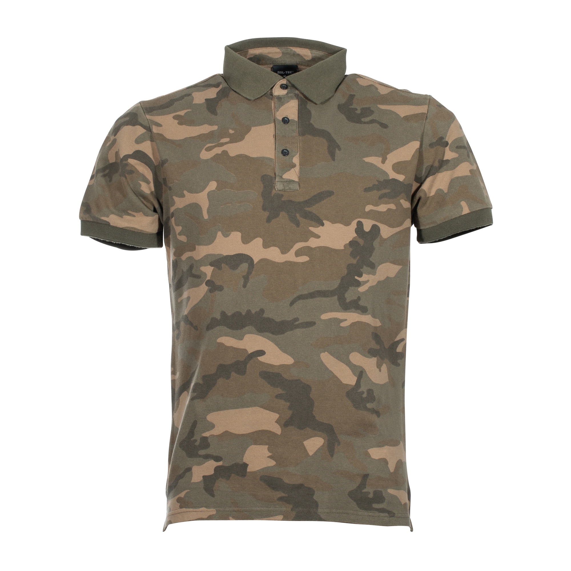 Purchase the Mil-Tec Polo Shirt Prewash Co Pikee woodland by ASM