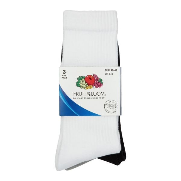 Fruit of the Loom Sports Socks 3-Pack mixed colors