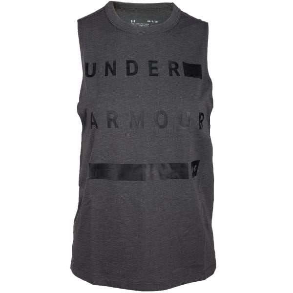Under Armour Women Shirt Muscle Linear Wordmark gray
