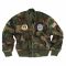 Kids MA-1 Flight Jacket with Patches woodland