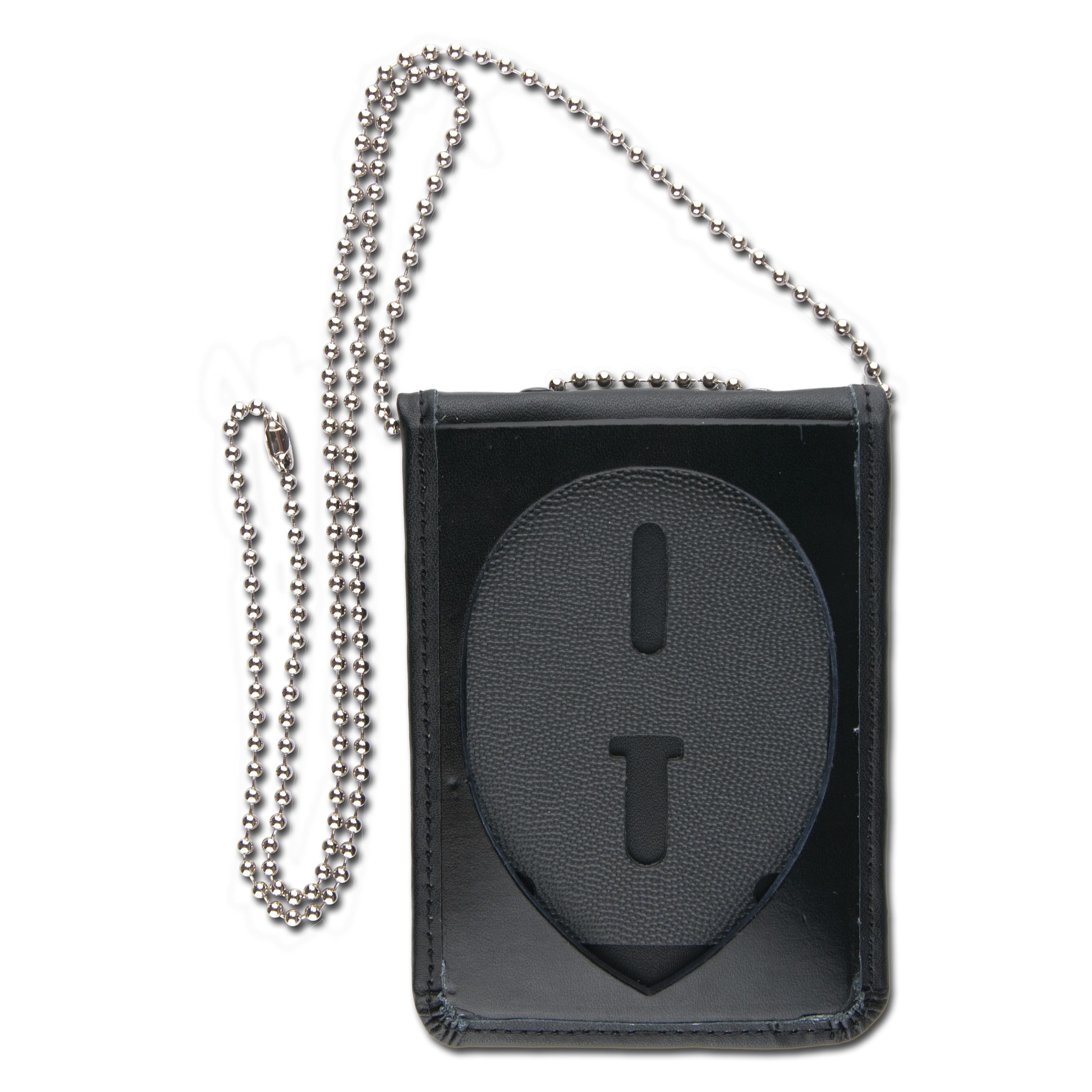 Rothco Low Profile Leather Badge Holder with Chain
