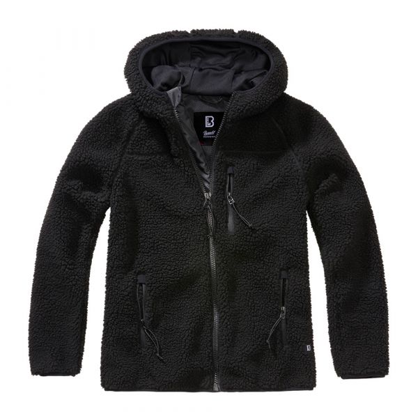 Brandit Women's Teddy Fleece Hood Jacket black