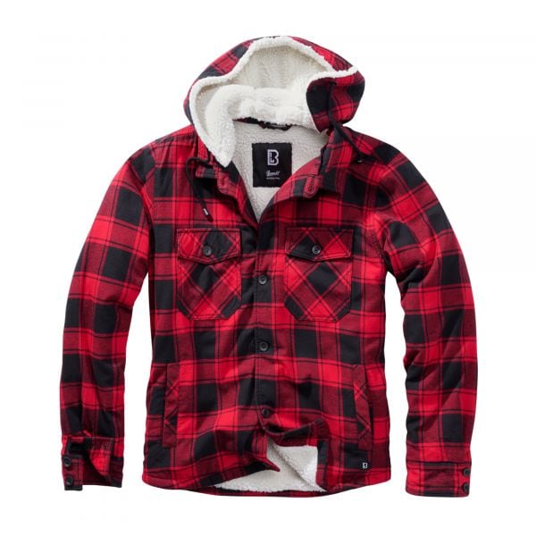 Brandit Lumberjacket Hooded red/black