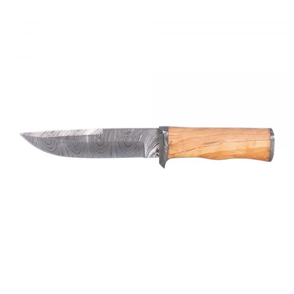 KH Security Damascus Knife Outlander brown gray